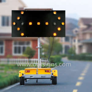 Solar Powered Portable Traffic Control Flashing LED Arrow Boards